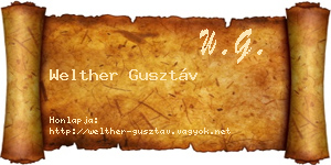 Welther Gusztáv névjegykártya