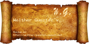 Welther Gusztáv névjegykártya