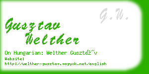 gusztav welther business card